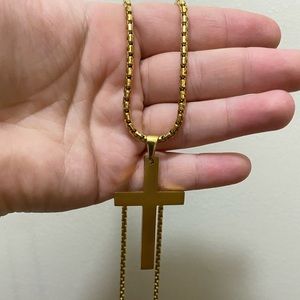 Large Gold Cross Necklace